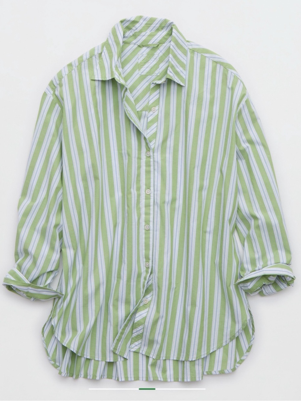 NWT Aerie oversized green striped button up